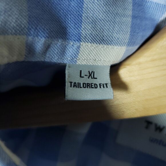 Twillory Shirt Mens XL Blue Plaid Untuckable Button Up Long Sleeve Tailored - Picture 5 of 16